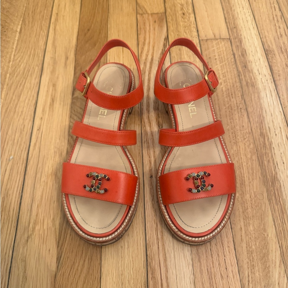 Chanel Coral Sandals